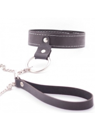 Узкий однослойный ошейник с поводком - Crazy Handmade - купить с доставкой в Майкопе