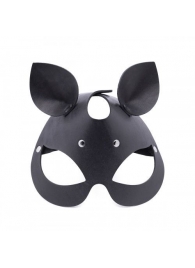 Черная кожаная маска  Кошка  с маленькими ушками - Crazy Handmade - купить с доставкой в Майкопе