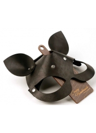 Черная кожаная маска  Кошка  с маленькими ушками - Crazy Handmade - купить с доставкой в Майкопе