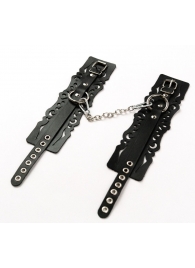 Узорчатые кожаные оковы с регулируемыми ремешками - Crazy Handmade - купить с доставкой в Майкопе