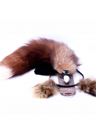 Игровой комплект: серебристая анальная пробка с пушистым хвостом и ободок-ушки - Crazy Handmade - купить с доставкой в Майкопе