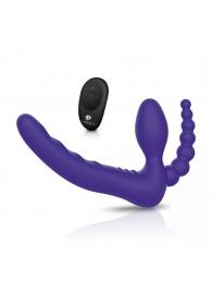 Фиолетовый безремневой страпон с пультом ДУ 7’’ Remote Control Strapless - 24 см. - Pegasus - купить с доставкой в Майкопе