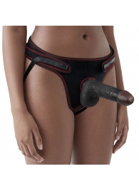 Женский темнокожий страпон Easy Strapon Set 7 Inch - 18 см. - Lovetoy - купить с доставкой в Майкопе
