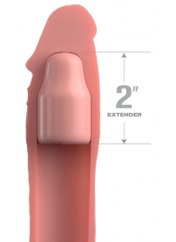 Телесная насадка-удлинитель 2 Inch Silicone X-tension with Strap - 20,3 см. - Pipedream - в Майкопе купить с доставкой