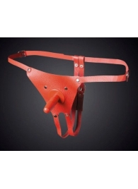 Красные кожаные универсальные трусики со штырьком для насадок - Sitabella - купить с доставкой в Майкопе