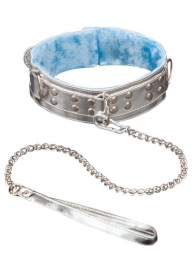 Серебристый ошейник из искусственной кожи - Sitabella - купить с доставкой в Майкопе