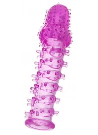 Фиолетовая насадка, удлиняющая половой член, BIG BOY - 13,5 см. - Toyfa Basic - в Майкопе купить с доставкой