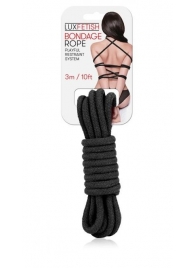 Черная хлопковая веревка для связывания - 3 м. - Lux Fetish - купить с доставкой в Майкопе