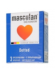 Презервативы с пупырышками Masculan Dotted - 3 шт. - Masculan - купить с доставкой в Майкопе