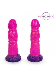 Розовый рельефный фантазийный фаллоимитатор - 20 см. - Bior toys - купить с доставкой в Майкопе