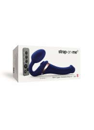 Синий безремневой страпон Multi Orgasm Size S с клиторальной стимуляцией - Strap-on-me - купить с доставкой в Майкопе