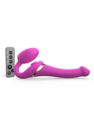 Ярко-розовый безремневой страпон Multi Orgasm Size S с клиторальной стимуляцией - Strap-on-me - купить с доставкой в Майкопе