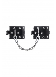 Черные кожаные однослойные оковы с люверсами - Pecado - купить с доставкой в Майкопе