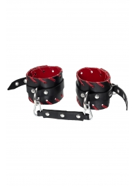 Черно-красные оковы из натуральной кожи - Pecado - купить с доставкой в Майкопе