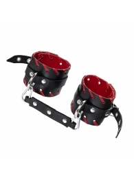 Черно-красные оковы из натуральной кожи - Pecado - купить с доставкой в Майкопе