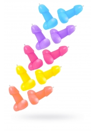 Набор из 10 разноцветных свечей в форме пениса - Pecado - купить с доставкой в Майкопе