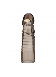 Дымчатая насадка-удлинитель Ribbed Realistic Penis Enhancing Sleeve Extension - 15,2 см. - BlueLine - в Майкопе купить с доставкой