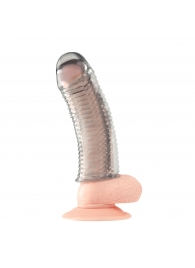 Текстурированная насадка на пенис Clear Textured Penis Enhancing Sleeve Extension - 16,5 см. - BlueLine - в Майкопе купить с доставкой