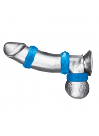 Комплект из трех голубых колец для эрекции 3-Pack Nuts   Bolts Stretch Cock Ring Set - BlueLine - в Майкопе купить с доставкой