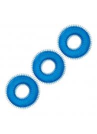 Комплект из трех голубых колец для эрекции 3-Pack Ultra-Stim Stretch Cock Rings - BlueLine - в Майкопе купить с доставкой