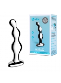 Стальной анальный фаллоимитатор для простаты Stainless Steel Anal Beads - 13 см. - b-Vibe - в Майкопе купить с доставкой