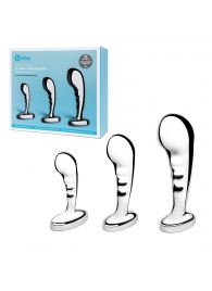 Набор из 3 стальных стимуляторов простаты Stainless Steel P-spot Training Set - b-Vibe - в Майкопе купить с доставкой