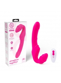 Розовый безремневой страпон на радиоуправлении Strapless Together - 22 см. - Together Toy - купить с доставкой в Майкопе
