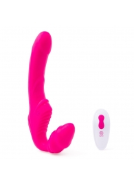 Розовый безремневой страпон на радиоуправлении Strapless Together - 22 см. - Together Toy - купить с доставкой в Майкопе