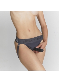 Серые трусики для фиксации насадок Strap-on-me Harness Lingerie Unique - Strap-on-me - купить с доставкой в Майкопе