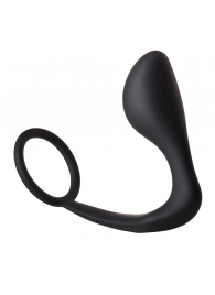Черное эрекционное кольцо с анальной пробкой Anal Plug With Cockring - Dream Toys - в Майкопе купить с доставкой