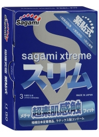 Розовые презервативы Sagami Xtreme FEEL FIT 3D - 3 шт. - Sagami - купить с доставкой в Майкопе