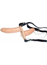 Телесный женский страпон с вагинальной пробкой Strap-On Duo - 15 см. - Orion - купить с доставкой в Майкопе