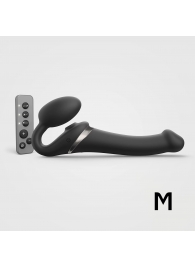 Черный безремневой страпон Multi Orgasm Size M с клиторальной стимуляцией - Strap-on-me - купить с доставкой в Майкопе