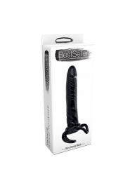 Чёрная насадка-фаллос для двойного проникновения INFLATABLE DILDO SLIM DONG  - 13,5 см. - Toyz4lovers - в Майкопе купить с доставкой
