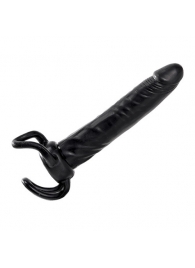 Чёрная насадка-фаллос для двойного проникновения INFLATABLE DILDO SLIM DONG  - 13,5 см. - Toyz4lovers - в Майкопе купить с доставкой