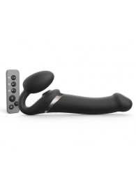 Черный безремневой страпон Multi Orgasm Size L с клиторальной стимуляцией - Strap-on-me - купить с доставкой в Майкопе