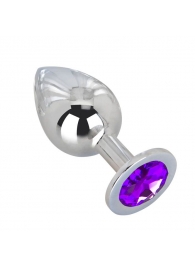 Большой плаг из стали с фиолетовым кристаллом Violet Dream - 9,5 см. - Erotic Fantasy - купить с доставкой в Майкопе