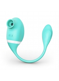 Мятный вакуумный вибростимулятор Tadpole Vibrating Dual Stimulation с виброхвостиком - Tracy s Dog