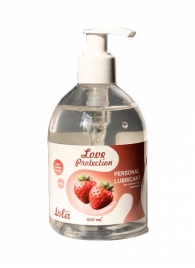 Лубрикант на водной снове Love Protection Strawberry с ароматом клубники - 300 мл. - Lola Games - купить с доставкой в Майкопе