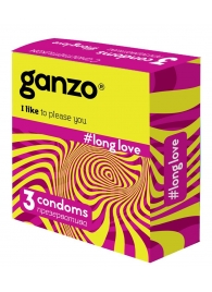 Презервативы с анестетиком для продления удовольствия Ganzo Long Love - 3 шт. - Ganzo - купить с доставкой в Майкопе