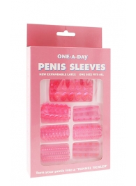 Набор из 7 розовых насадок на пенис ONE-A-DAY PENIS SLEEVES PINK - Seven Creations - в Майкопе купить с доставкой