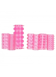 Набор из 7 розовых насадок на пенис ONE-A-DAY PENIS SLEEVES PINK - Seven Creations - в Майкопе купить с доставкой