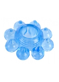 Голубая гелевая насадка-цветок - Toyfa Basic - в Майкопе купить с доставкой