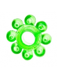 Зеленое эрекционное кольцо-цветок - Toyfa Basic - в Майкопе купить с доставкой