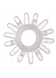 Прозрачное гелевое эрекционное кольцо с шипиками - Toyfa Basic - в Майкопе купить с доставкой