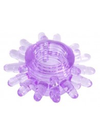 Фиолетовое гелевое эрекционное кольцо с шипиками - Toyfa Basic - в Майкопе купить с доставкой