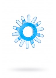 Голубая гелевая насадка с шипиками - Toyfa Basic - в Майкопе купить с доставкой