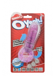 Фиолетовое эрекционное кольцо с вибрацией и пальчиком OYEAH PURPLE - Screaming O - в Майкопе купить с доставкой