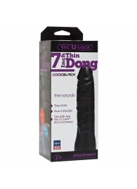 Насадка-фаллоимитатор для страпон-систем Vac-U-Lock CodeBlack 7 Inch Thin Dong - 18,3 см. - Doc Johnson - купить с доставкой в Майкопе