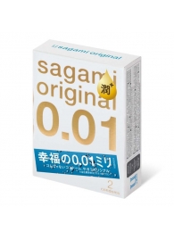 Увлажнённые презервативы Sagami Original 0.01 Extra Lub - 2 шт. - Sagami - купить с доставкой в Майкопе